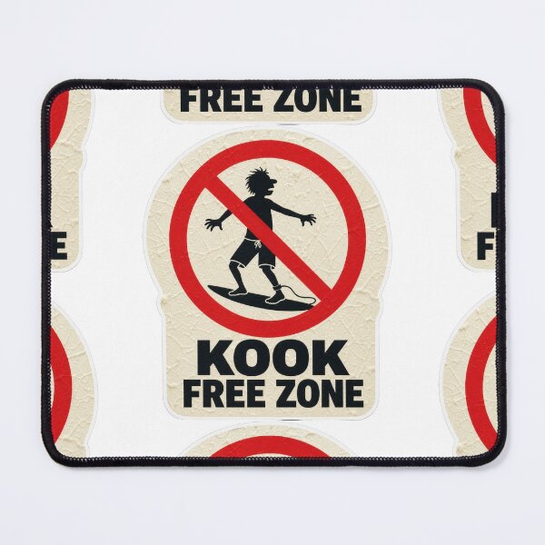 Item preview, Kook Free Zone Funny Surf Sign Sticker Tee Surfer Inside Joke Surf Culture Gift designed and sold by sharifex.