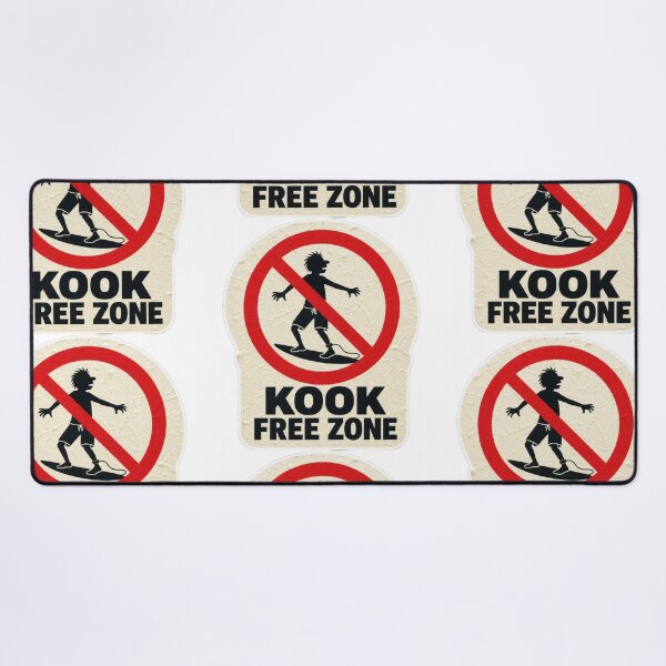 Item preview, Kook Free Zone Funny Surf Sign Sticker Tee Surfer Inside Joke Surf Culture Gift designed and sold by sharifex.
