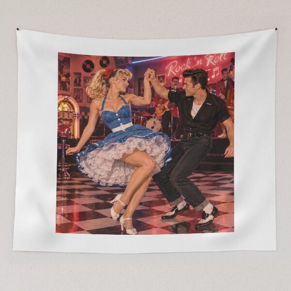 Item preview, Retro 1950s Swing Dance Jive Illustration designed and sold by AgdBol.