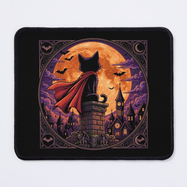 Item preview, Gothic Black Cat Halloween Moon Dark Fantasy Art designed and sold by Retro Whiskers.
