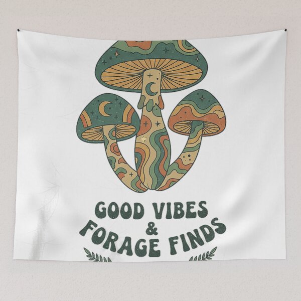 Item preview, Good Vibes And Forage Finds Retro Groovy Mushroom Foraging Design designed and sold by cannsuh.