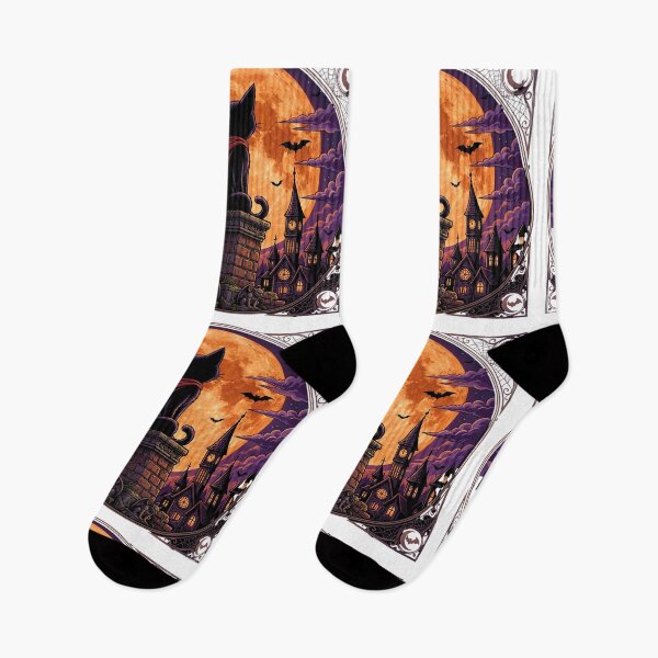Item preview, Gothic Black Cat Halloween Moon Dark Fantasy Art designed and sold by Retro Whiskers.