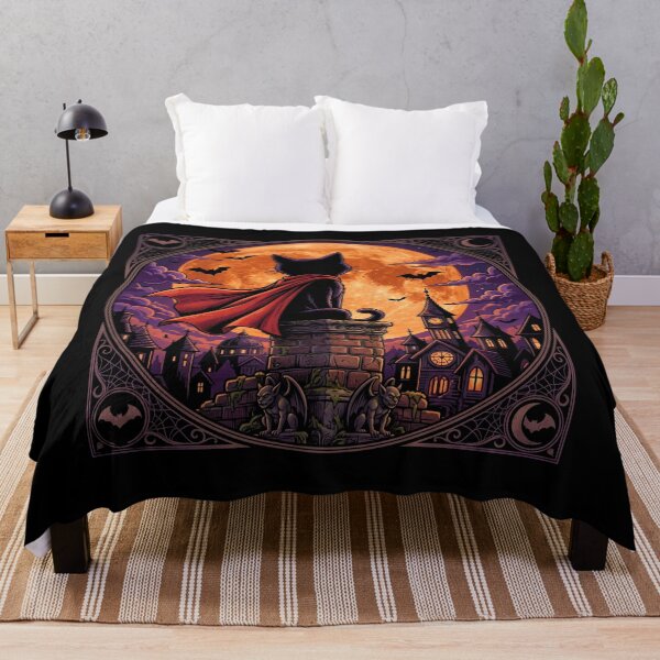 Item preview, Gothic Black Cat Halloween Moon Dark Fantasy Art designed and sold by Retro Whiskers.