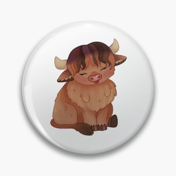 Item preview, Happy Sitting Highland Cow designed and sold by casserolestan.