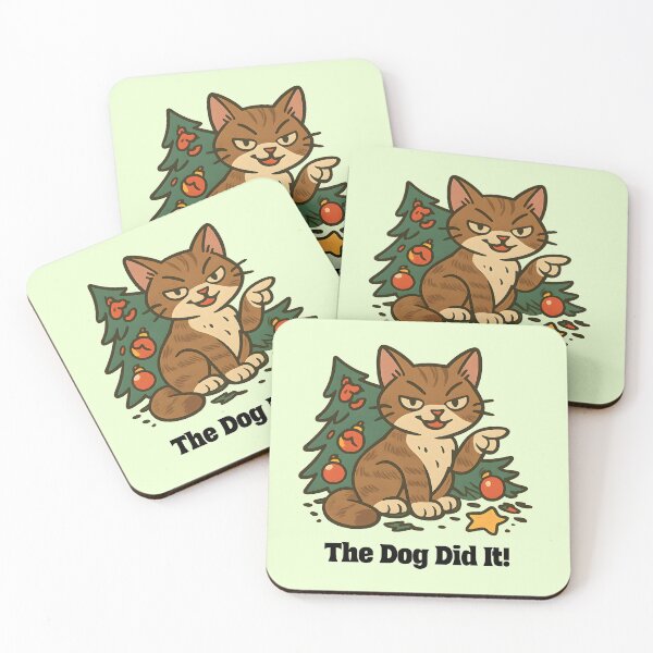 Item preview, The Dog Did It Funny Christmas Cat designed and sold by Sachie's Studio.