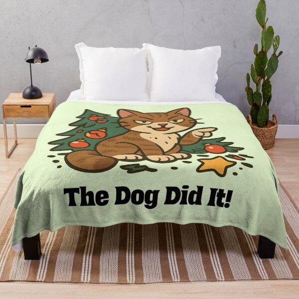 Item preview, The Dog Did It Funny Christmas Cat designed and sold by Sachie's Studio.