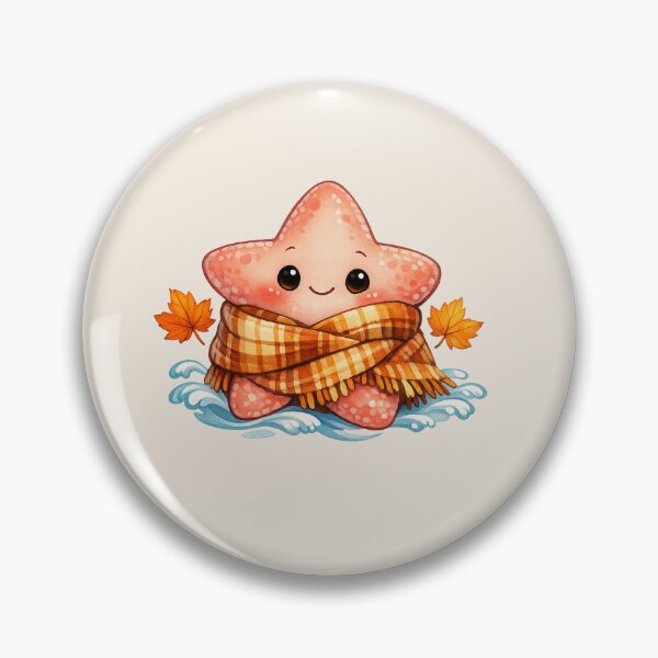 Item preview, Cozy Starfish Wrapped in Scarf - Cute Autumn Marine Art designed and sold by DariaCraft.