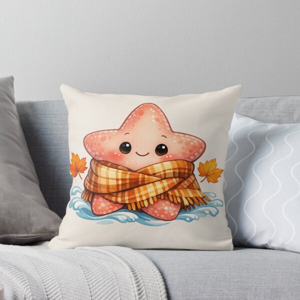Item preview, Cozy Starfish Wrapped in Scarf - Cute Autumn Marine Art designed and sold by DariaCraft.