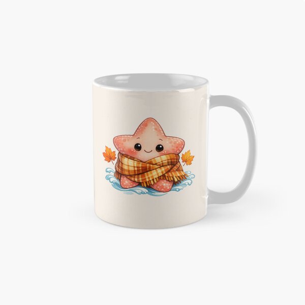 Item preview, Cozy Starfish Wrapped in Scarf - Cute Autumn Marine Art designed and sold by DariaCraft.