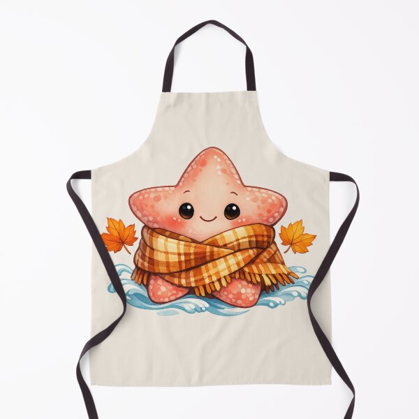 Item preview, Cozy Starfish Wrapped in Scarf - Cute Autumn Marine Art designed and sold by DariaCraft.