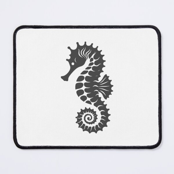 Item preview, Dark Gray Tribal Seahorse Silhouette Design designed and sold by pattern-archive.