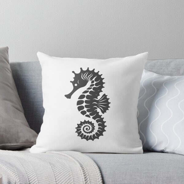 Item preview, Dark Gray Tribal Seahorse Silhouette Design designed and sold by pattern-archive.