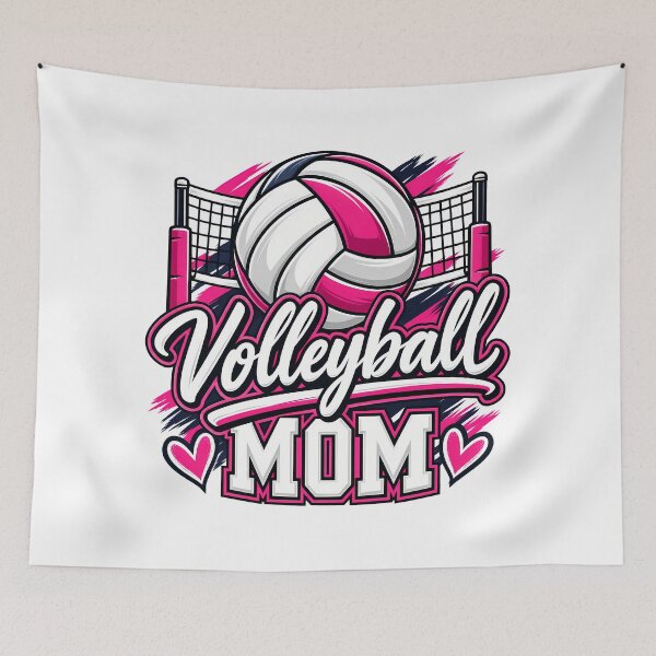 Item preview, Volleyball Mom Cute Pink Net And Hearts Sports Parent designed and sold by Photo-Sphere101.