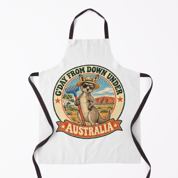 Item preview, G'day From Down Under Australia Funny Kangaroo with Sunglasses Uluru Outback Retro Badge designed and sold by Yellowriversss.