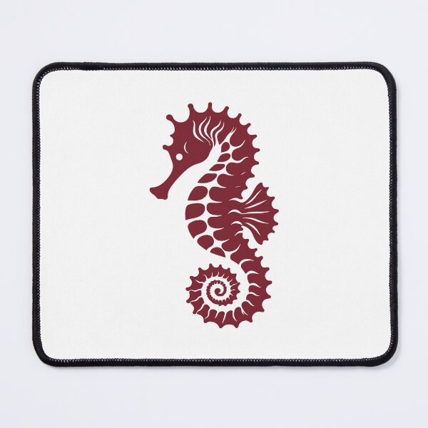 Item preview, Burgundy Tribal Seahorse Silhouette Design designed and sold by pattern-archive.