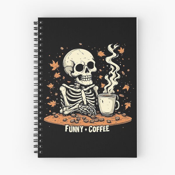 Item preview, Skeleton Coffee Lover - Spooky Autumn Leaves Halloween Art designed and sold by emiliacreations.