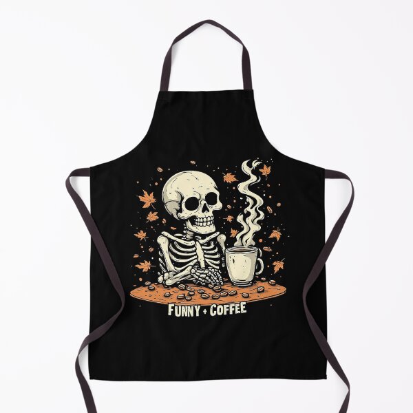 Item preview, Skeleton Coffee Lover - Spooky Autumn Leaves Halloween Art designed and sold by emiliacreations.