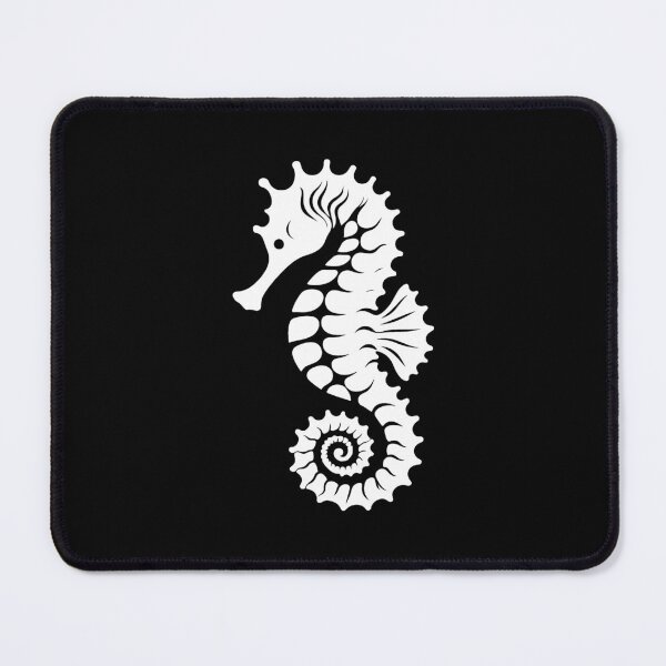 Item preview, White Tribal Seahorse Silhouette Design designed and sold by pattern-archive.