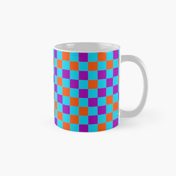 Item preview, Orange And Purple On Blue Checkered Pattern   designed and sold by PatternTitan.