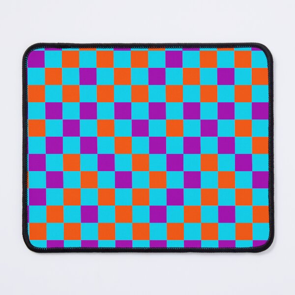 Item preview, Orange And Purple On Blue Checkered Pattern designed and sold by PatternTitan.