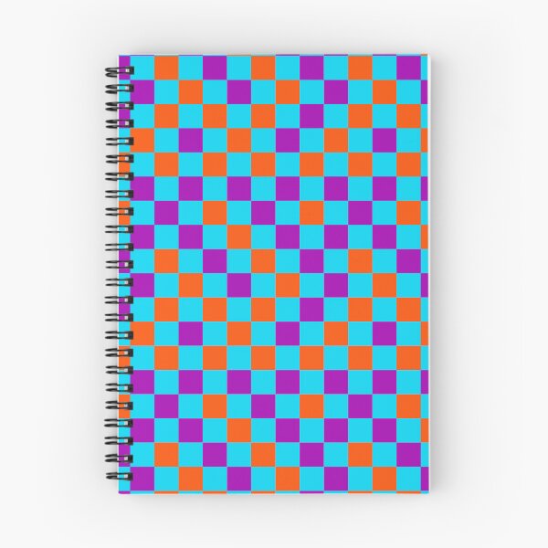 Item preview, Orange And Purple On Blue Checkered Pattern   designed and sold by PatternTitan.