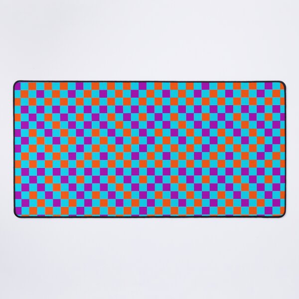 Item preview, Orange And Purple On Blue Checkered Pattern designed and sold by PatternTitan.