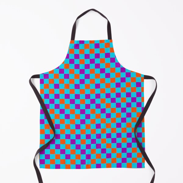 Item preview, Orange And Purple On Blue Checkered Pattern   designed and sold by PatternTitan.