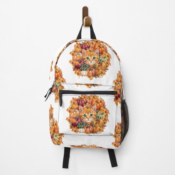 Item preview, Sweet Thanksgiving Orange Cat in Pumpkin Patch  designed and sold by VibranPalette.