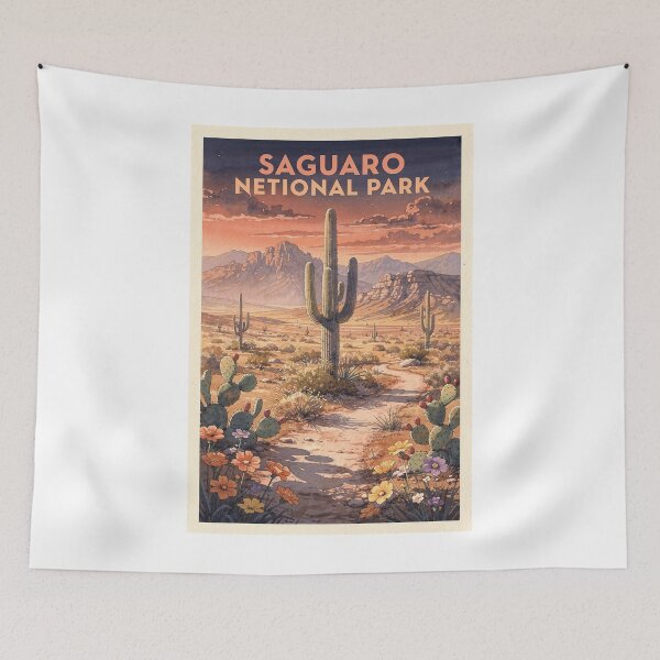 Item preview, Saguaro National Park Arizona Vintage Watercolor Travel designed and sold by Teelogic.