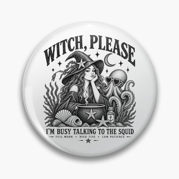 Item preview, Witch Please Sea Witch Vintage Halloween Nautical Ink Design designed and sold by Blanczet.