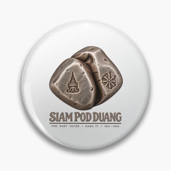 Item preview, Siam Pod Duang — Thai Bullet Money One Baht Silver designed and sold by Larkfound Studio.