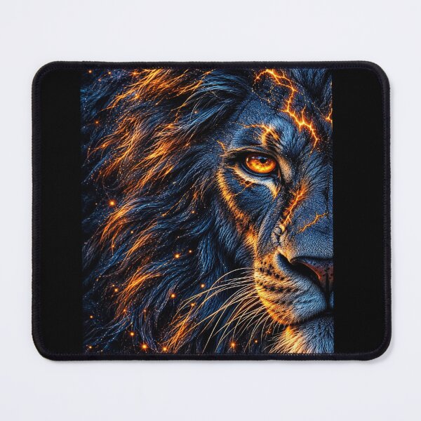 Item preview, Lion Eye Neon Flame - Half Face Animal Artwork designed and sold by KingofHearts25.
