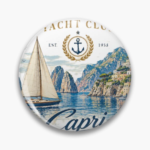 Aperçu de l'œuvre Portofino Yacht Club Vintage Sailing Badge créée et vendue par Asfyi.