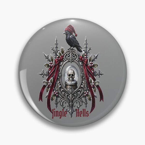 Artikelvorschau, Jingle Hells – Gothic Retro Creepmas Totenkopf & Rabe entworfen und verkauft von CraftyValley.