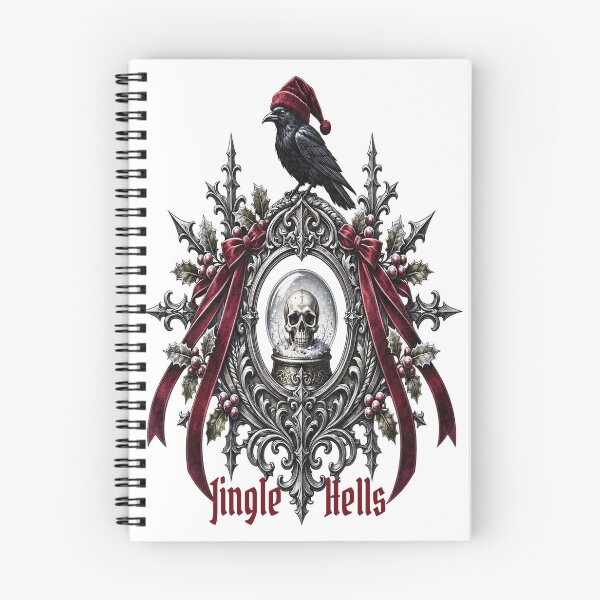 Item preview, Jingle Hells - Gothic Retro Creepmas Skull & Raven designed and sold by CraftyValley.