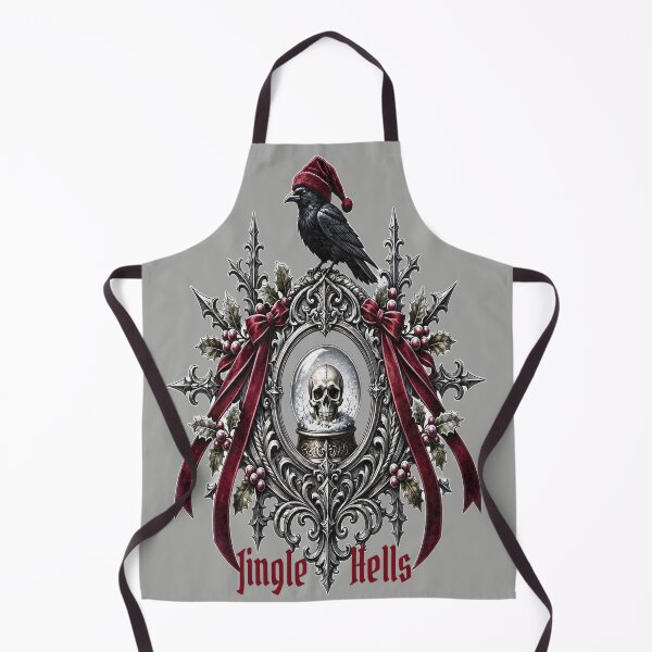 Item preview, Jingle Hells - Gothic Retro Creepmas Skull & Raven designed and sold by CraftyValley.