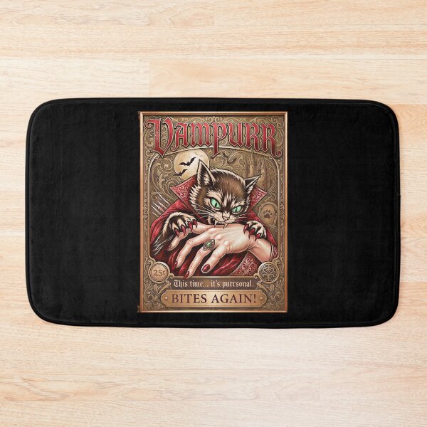 Item preview, Vampurr Bites Again Black Cat Vintage Halloween Vampire  designed and sold by gear-posters.