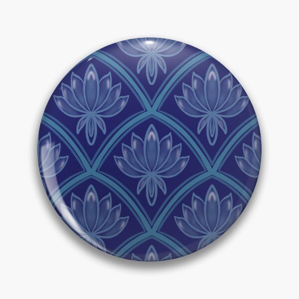 Item preview, Blue Lotus Art Deco Geometric Pattern – Elegant Botanical Floral Design designed and sold by Rukhscreations.