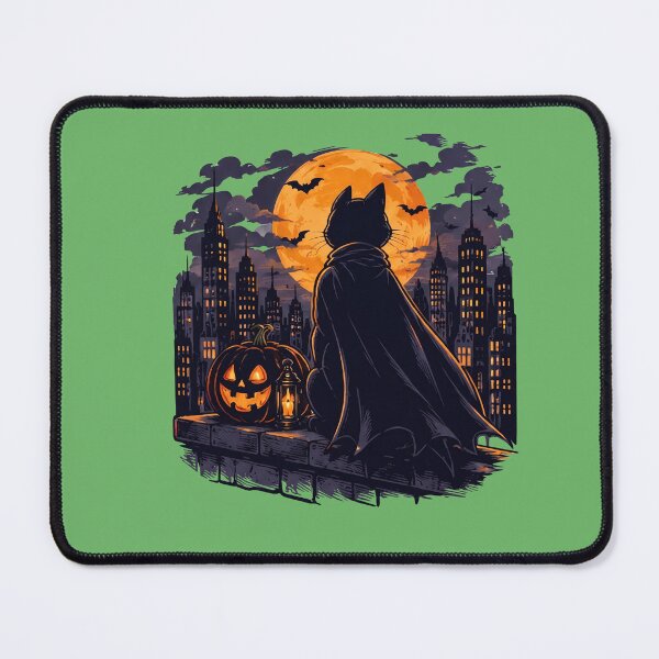 Item preview, Bat Cat Halloween Black Cat Batman Parody Gotham City designed and sold by Retro Whiskers.