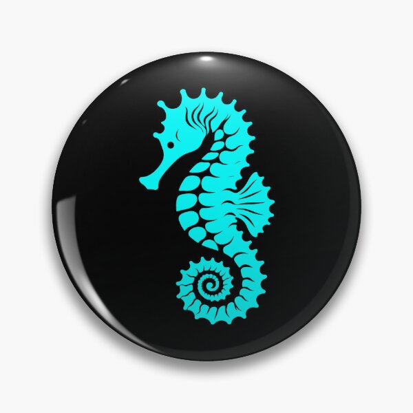 Item preview, Cyan Tribal Seahorse Silhouette Design designed and sold by pattern-archive.
