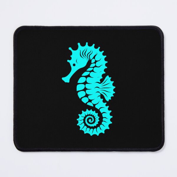 Item preview, Cyan Tribal Seahorse Silhouette Design designed and sold by pattern-archive.