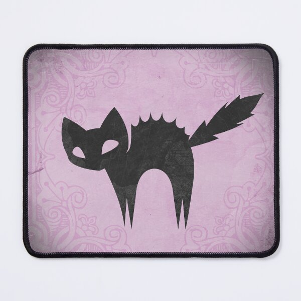 Item preview, A Spooky Arched Black Cat Jagged Silhouette in Grungy Pink designed and sold by Ghoul Enterprises.