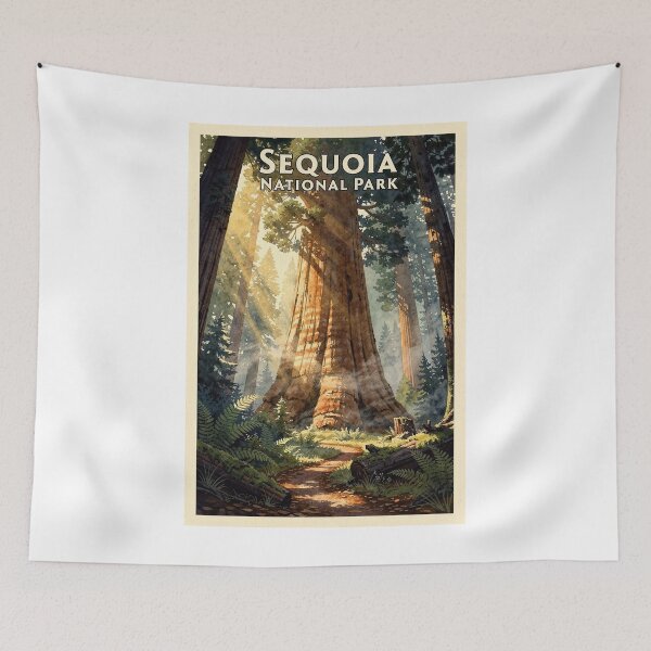 Item preview, Sequoia National Park California Vintage Watercolor Travel designed and sold by Teelogic.
