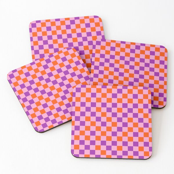 Item preview, Orange And Purple On Pink Checkered Pattern   designed and sold by PatternTitan.