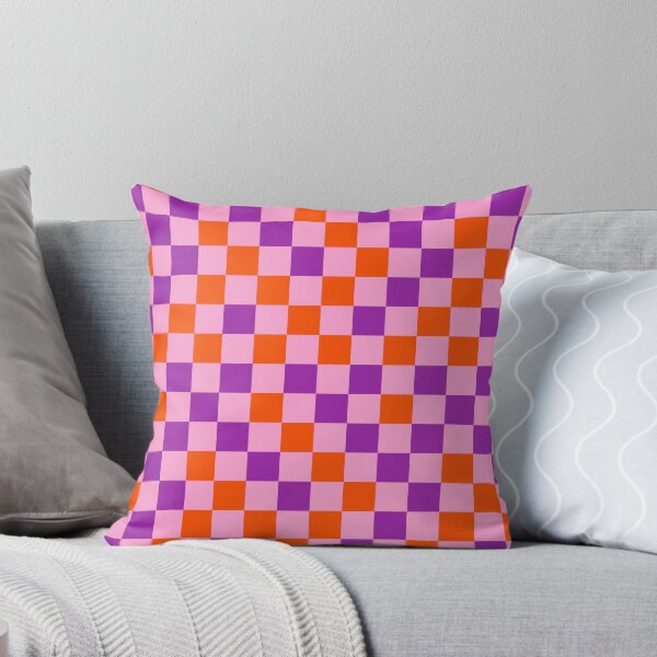 Item preview, Orange And Purple On Pink Checkered Pattern   designed and sold by PatternTitan.