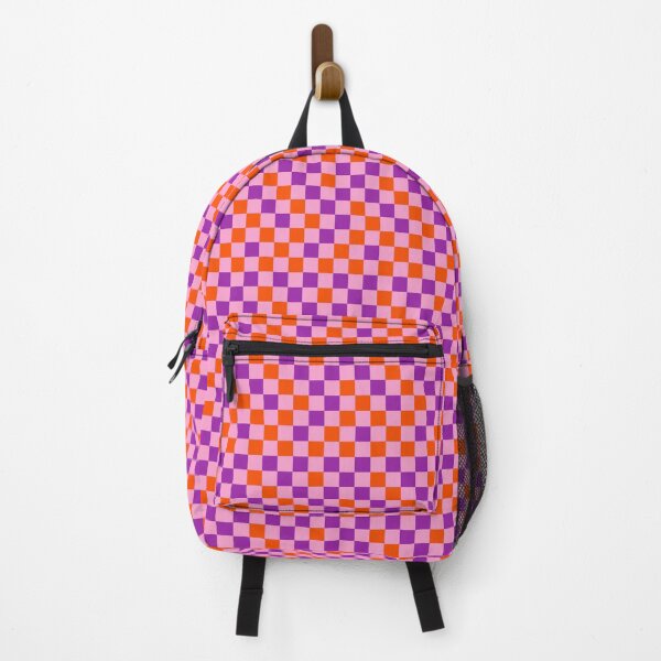 Item preview, Orange And Purple On Pink Checkered Pattern   designed and sold by PatternTitan.