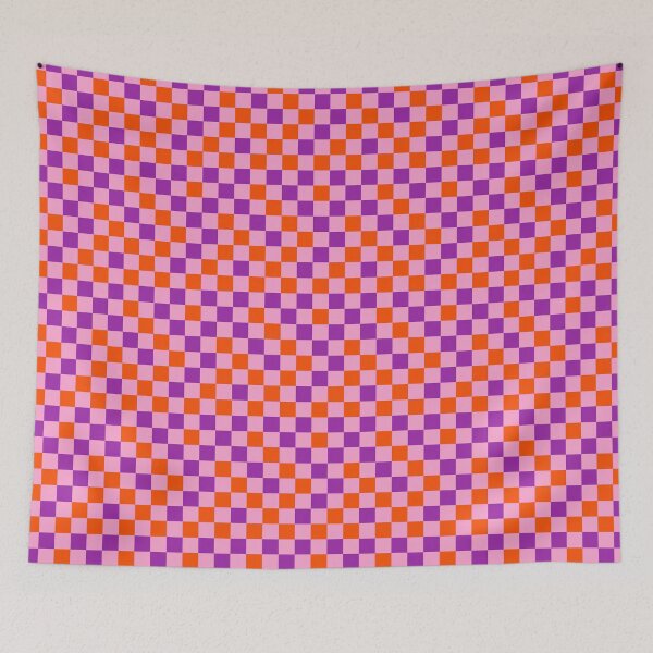 Item preview, Orange And Purple On Pink Checkered Pattern   designed and sold by PatternTitan.