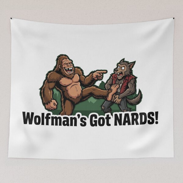 Item preview, Wolfman's Got Nards Bigfoot Kick - Funny Halloween Sasquatch Design designed and sold by Spank My Yeti.