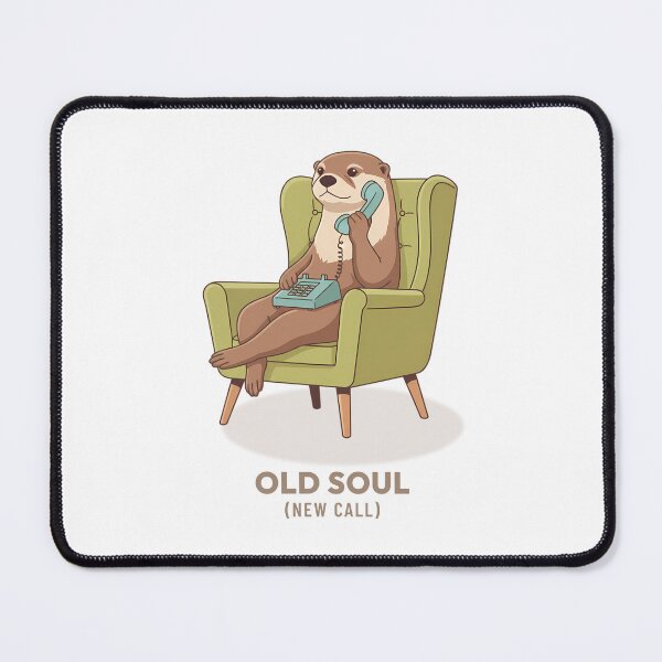 Item preview, Cozy Otter Talking on Telephone Vintage Aesthetic designed and sold by COZY VINTAGE animal.