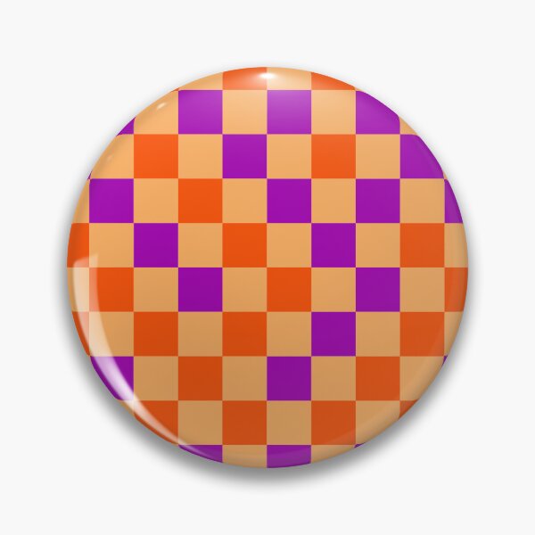Item preview, Orange And Purple On Orange Checkered Pattern   designed and sold by PatternTitan.